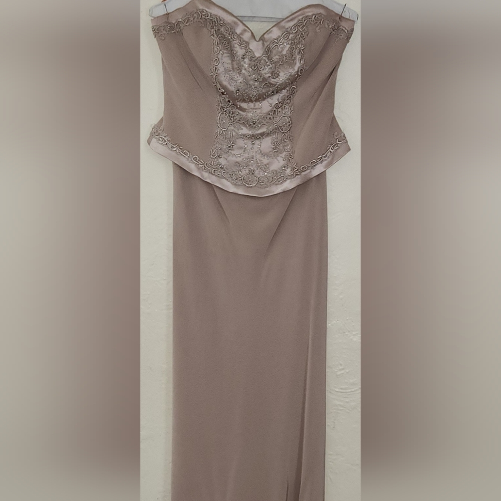 Champagne Strapless Prom Dress